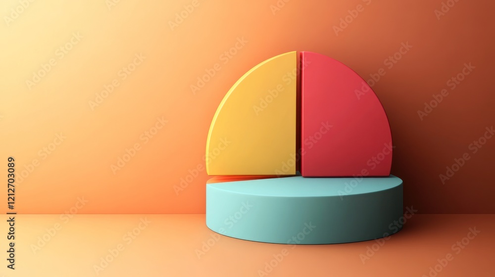 Poster Abstract three dimensional pie chart design