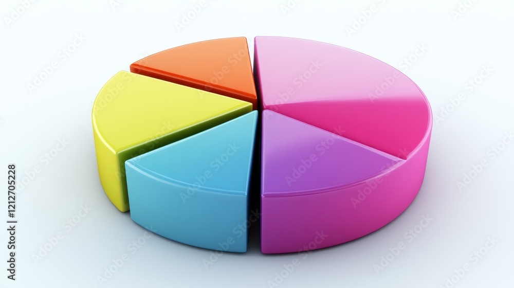 Poster Colorful Three Dimensional Pie Chart Data Representation