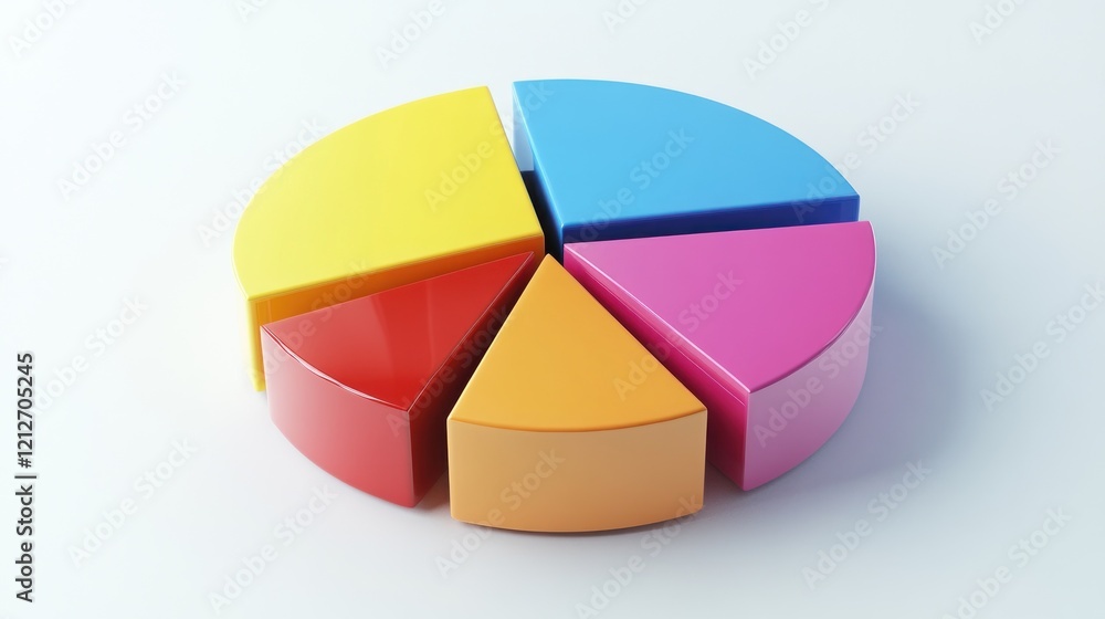 Poster Colorful Three Dimensional Pie Chart Data Representation