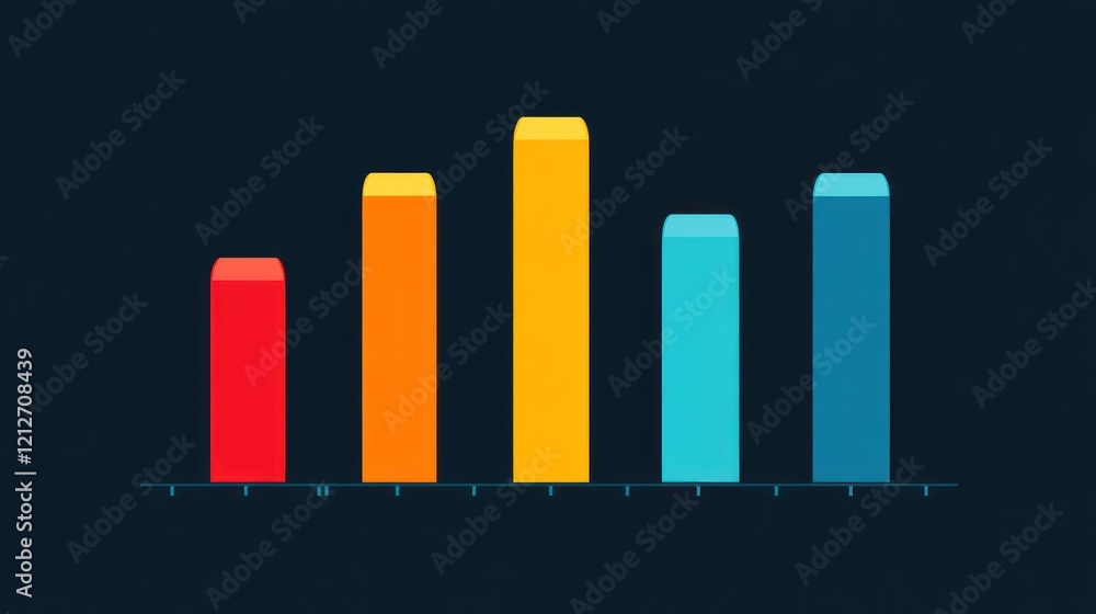 Poster Colorful Bar Graph Showing Data Variation