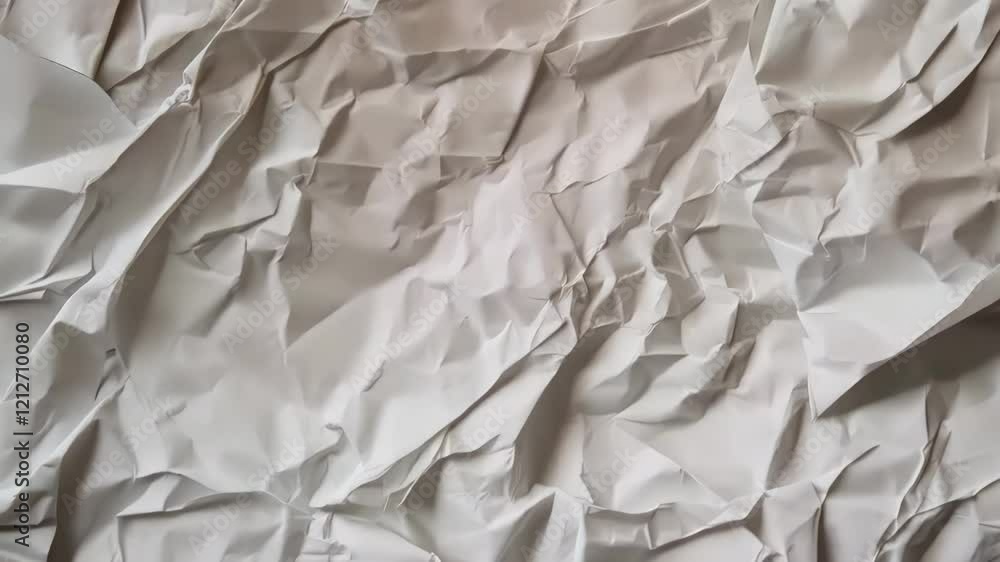 Poster crumpled surface animation: dynamic wrinkled material transformation