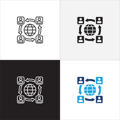 Business online meeting icon. Project conference icons. Icon suitable for symbol of online video conference, briefing, seminar, plan explanation, presenting, presenter. Vector illustration