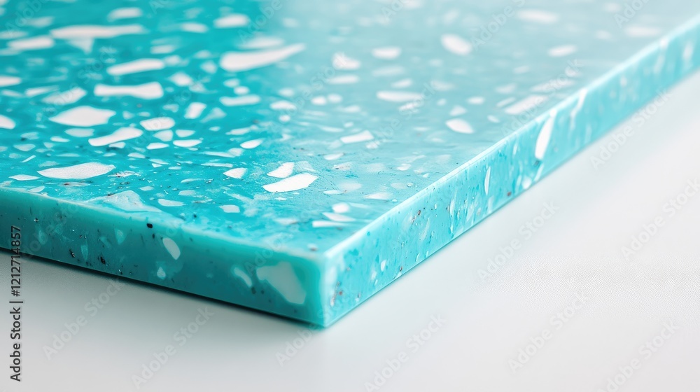 Poster Turquoise and white solid surface material showcasing unique patterns and textures ideal for modern design and decor applications.