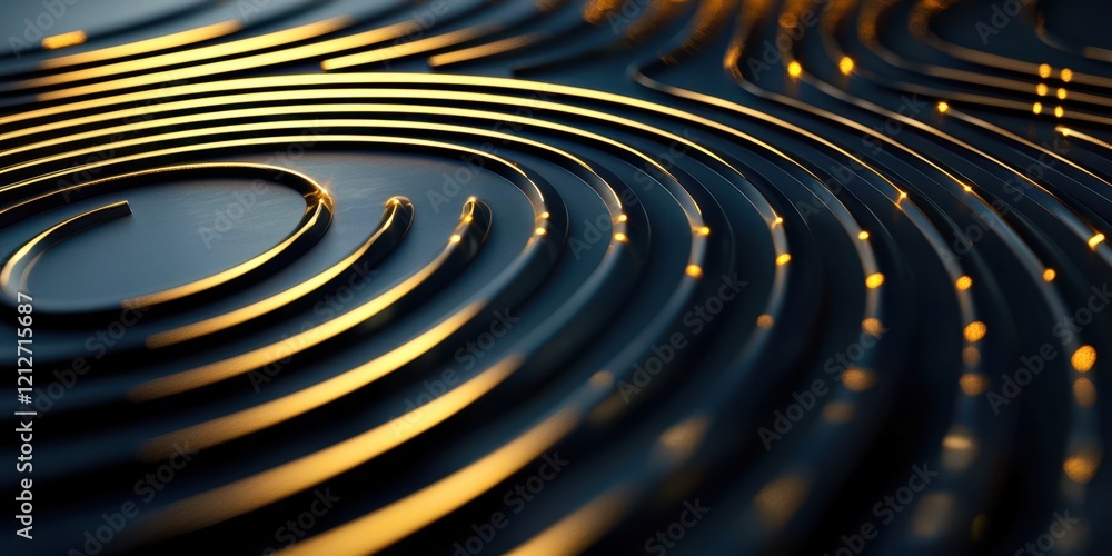 Poster gold and black design with a circular shape
