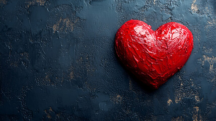 A minimalist red heart drawn with a single brushstroke