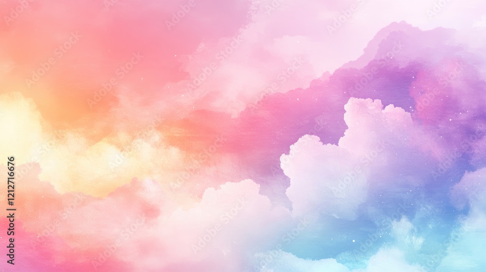 Poster pastel colored twilight sky background with soft clouds ideal for design projects and artwork
