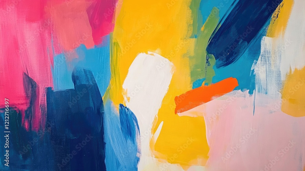 Aufkleber bold colorful abstract painting with dynamic brushstrokes and modern artistic expression