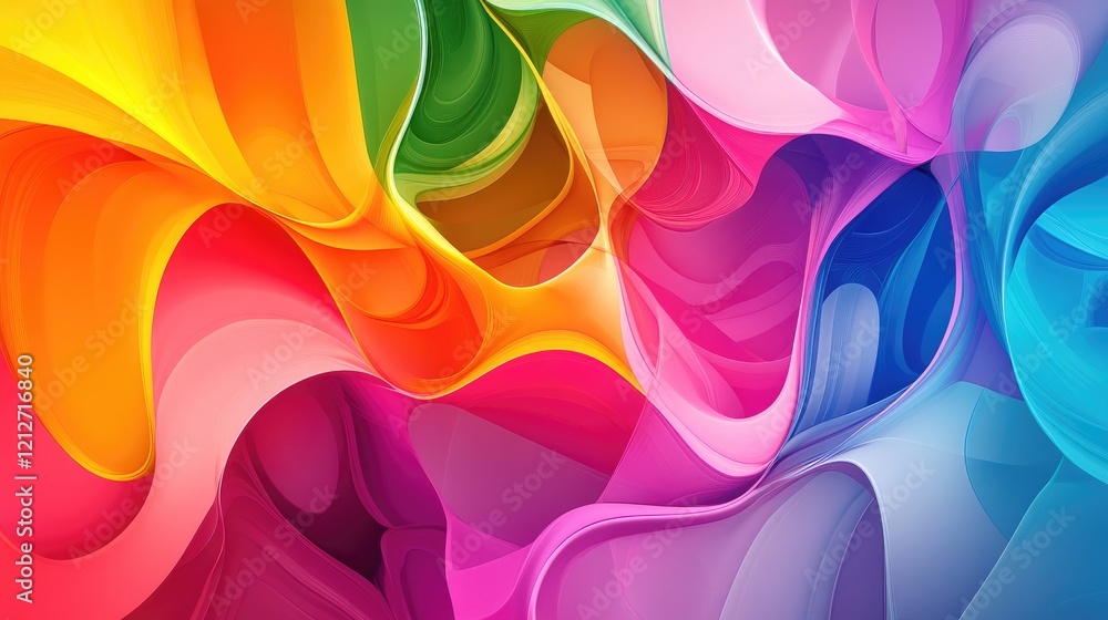 Aufkleber colorful abstract design featuring flowing shapes and gradients in vibrant hues for artistic and cre