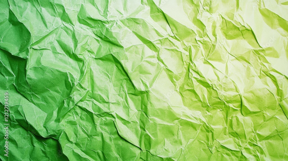 Poster elegant green crumpled paper texture with gradients for creative backgrounds and design projects