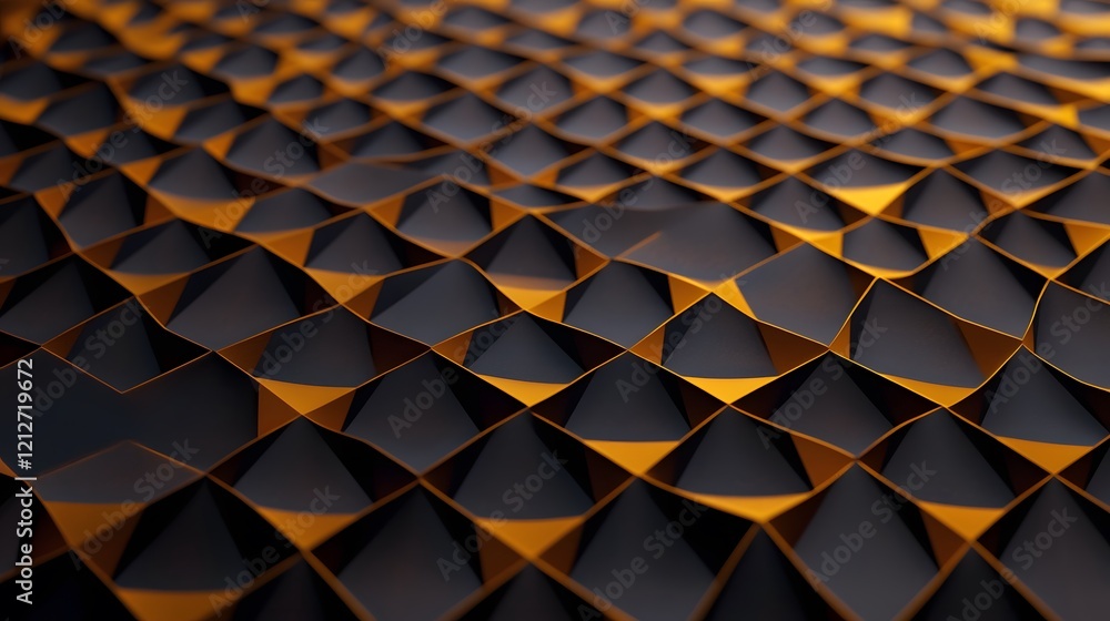 Poster abstract textured surface with geometric patterns in black and gold