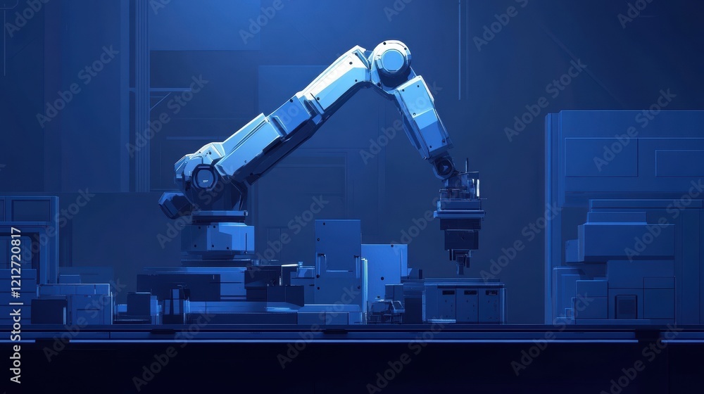 Poster robot standing on a table in a modern indoor environment with various objects around