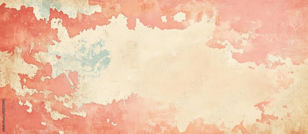 Aufkleber Colorful Vintage Map Background with Distressed Aged Peach and Cream Paper Texture Ideal for Text Overlay in Soft Tones and Artistic Design