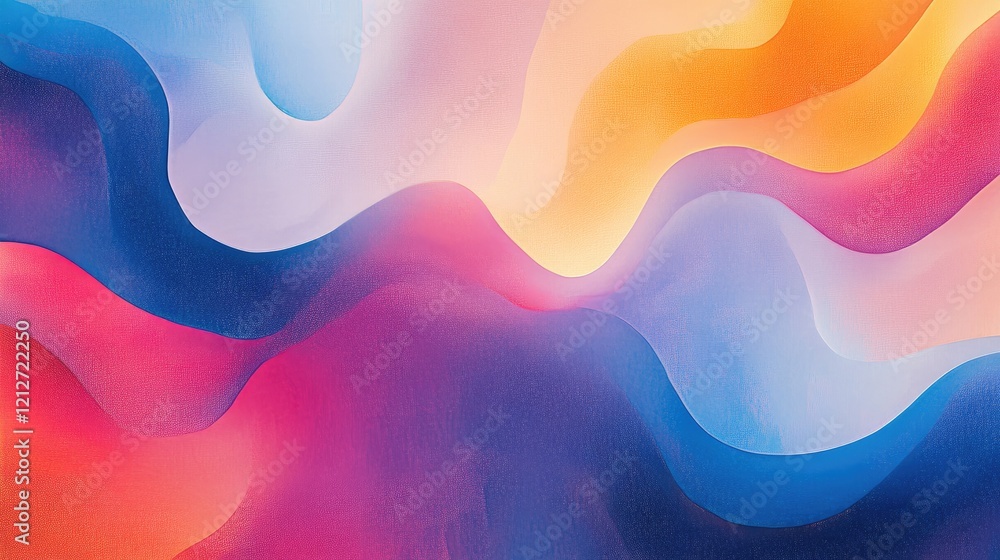Fototapete colorful abstract waves of light in soft gradients for artistic background or design use