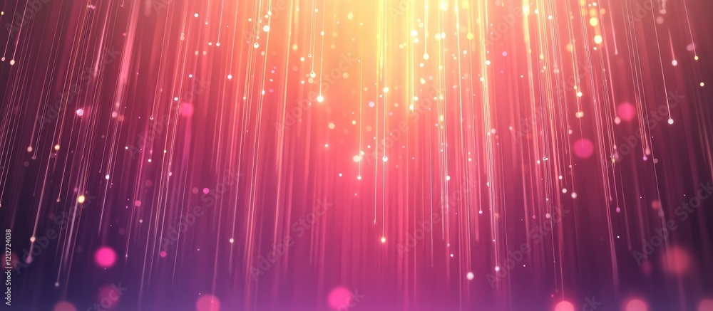 Poster Vertical Abstract Background of Multicolored Lights and Lines with Bokeh Effects in Shades of Pink and Purple Perfect for Text Overlay