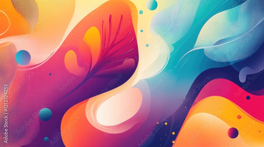 Poster colorful abstract background with fluid shapes gradients and organic elements in a modern artistic s