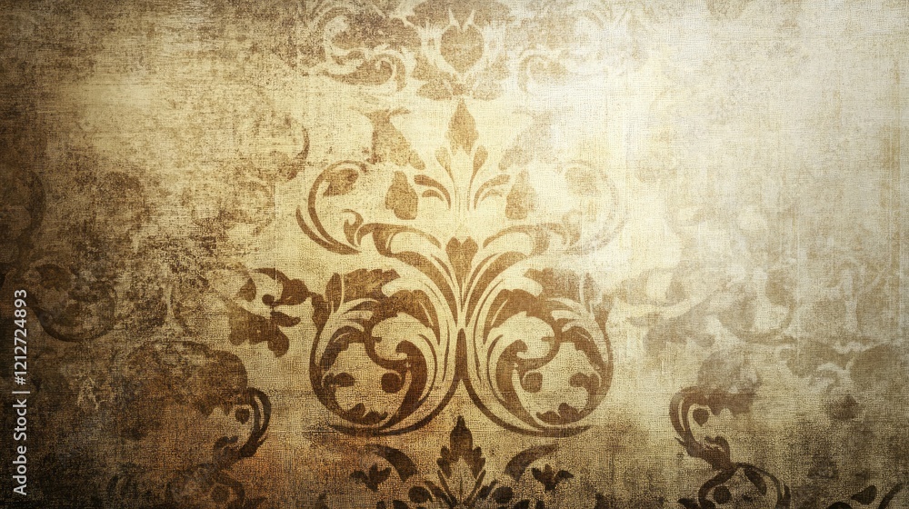 Poster antique wall texture with ornate patterns for use in vintage design and artistic backgrounds
