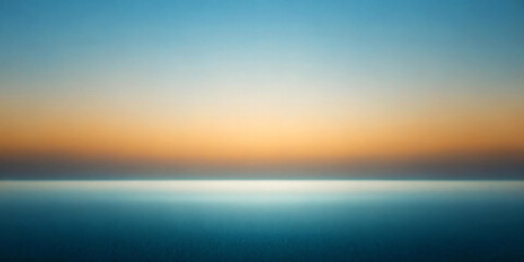 Fototapeta premium Warm hues of orange and blue blend seamlessly on the horizon, evoking a serene and tranquil atmosphere. The subtle gradient creates a sense of infinite space, suggesting a calm seascape at sunset.AI