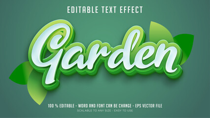 garden editable text effect