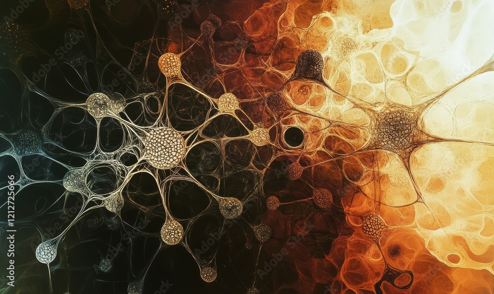 Poster neural networks are depicted in this minimalist digital painting, showcasing intricate connections a