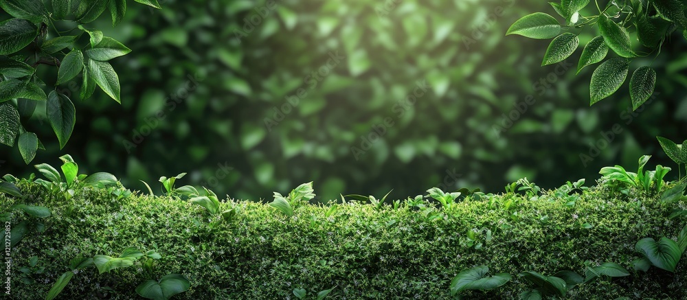 Poster lush vertical tropical rainforest backdrop featuring vibrant green grass and delicate sakura plant s