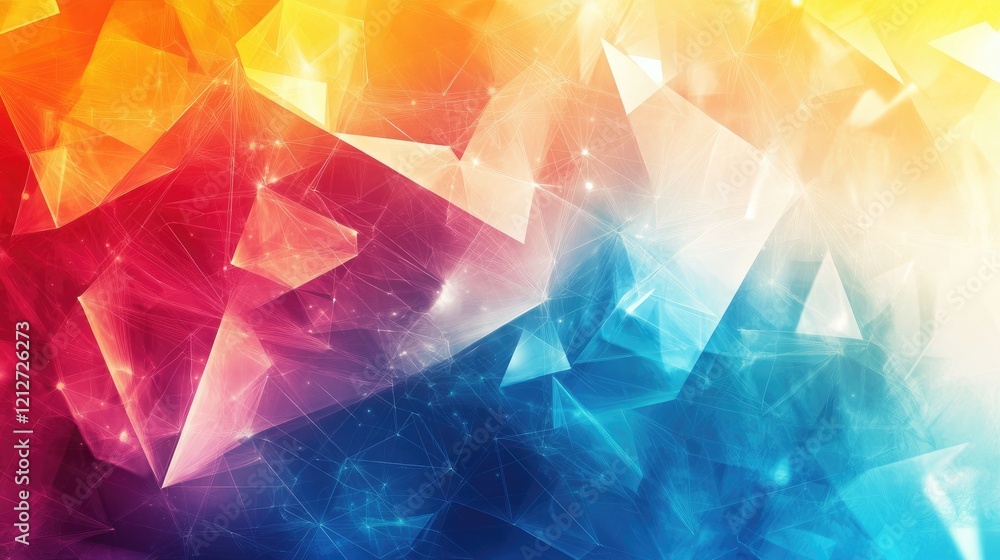 Leinwandbilder Vibrant abstract background with colorful geometric shapes and dynamic textures for creative design projects and digital art.