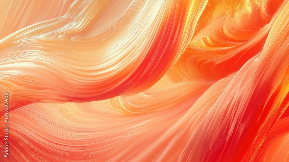 Leinwandbilder Vibrant abstract flowing lines in bright orange tones creating a dynamic and energetic background for creative projects and designs