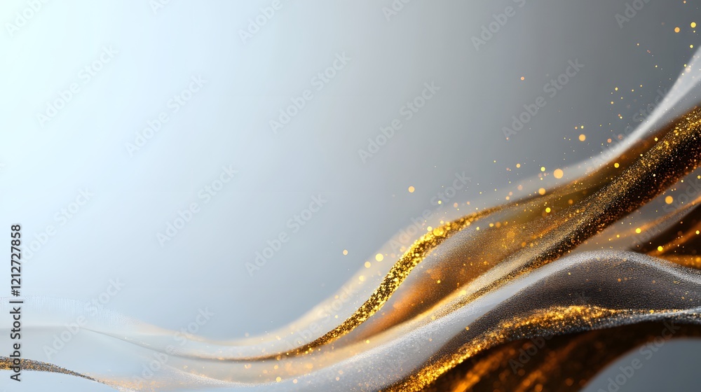 Poster elegant and shimmering golden wave background for design projects