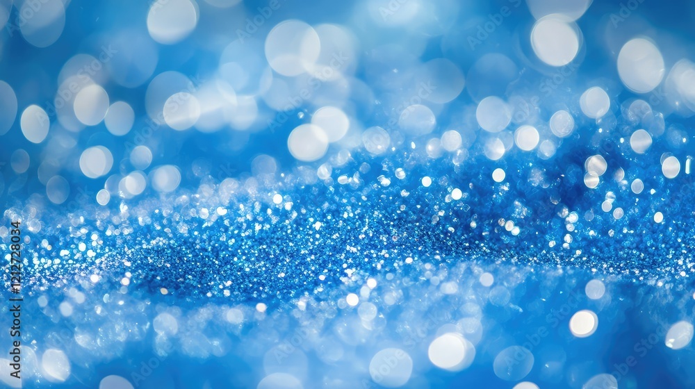 Poster vibrant blue shimmering background with sparkling glitter and soft bokeh effect creating a magical a