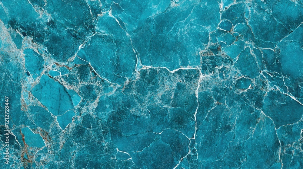 Poster Vibrant Turquoise Marble Texture Background with Intricate Patterns for Modern Design Projects