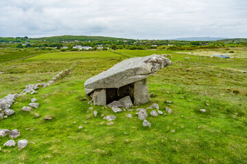 Kilclooney Dolmen, one of Ireland's most elegant portal-tombs or dolmens, located in southwest...