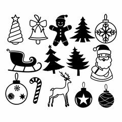 christmas icons set