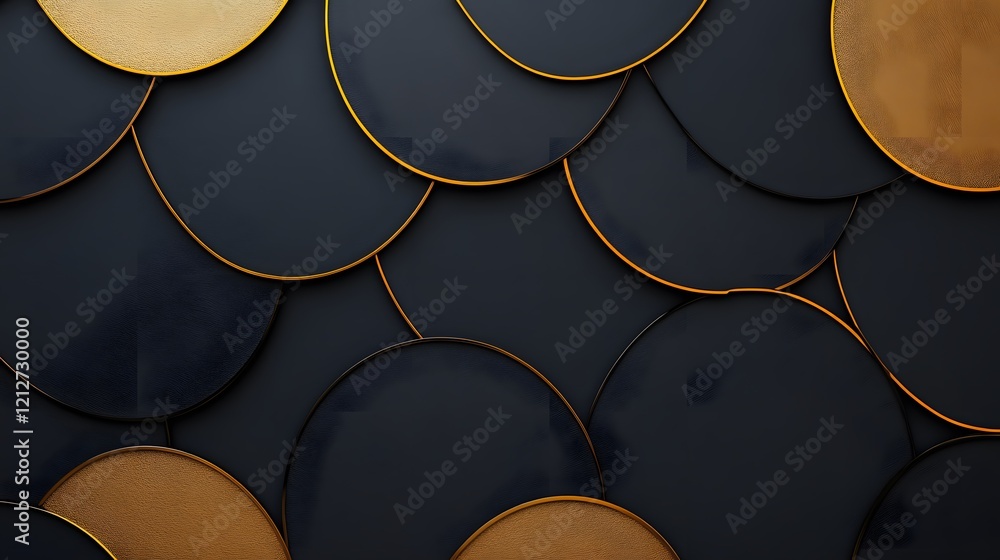 Poster elegant circular patterns with black and gold design elements