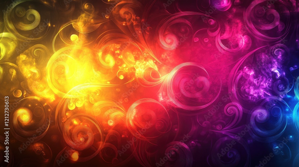 Aufkleber Vivid Swirling Gradient Background with Colorful Abstract Elements and Energetic Patterns for Creative Projects