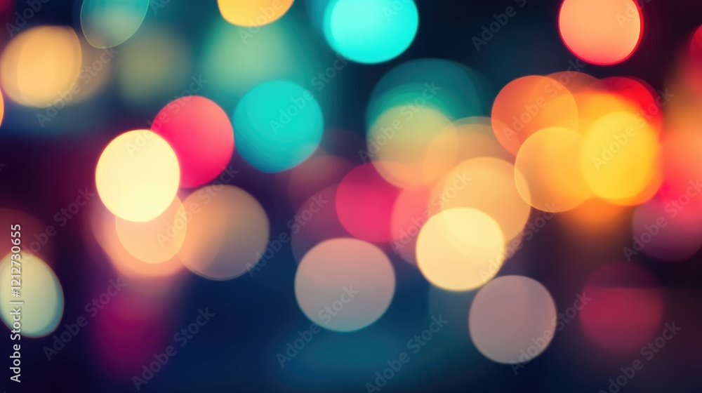 Poster colorful bokeh lights creating a dreamy abstract background with soft focus and vibrant tones