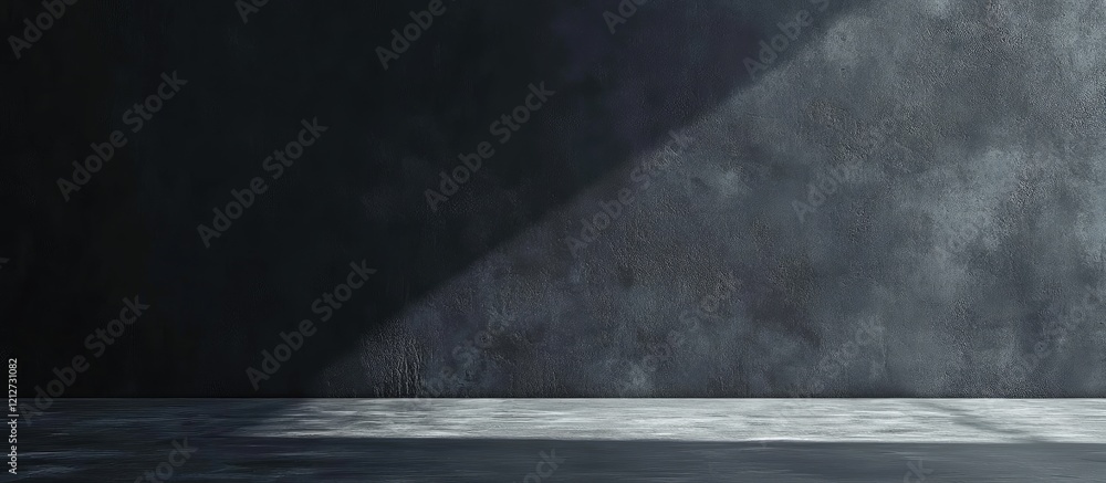 Aufkleber Empty gray cement wall texture with soft shadow for product display and text placement ideal for presentations and marketing needs.