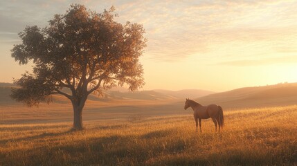 Obraz premium The sky at sunrise glows with an ethereal light, each shade perfectly harmonized as in a real photograph.