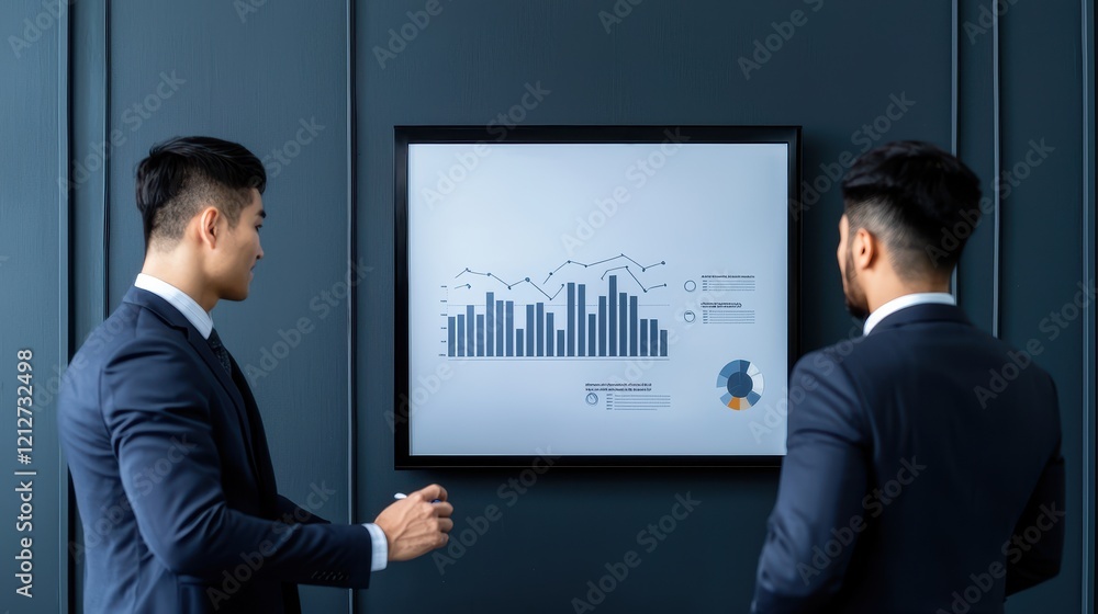 Aufkleber cost reduction management concept, business team analyzing cost reduction strategies with graphs and