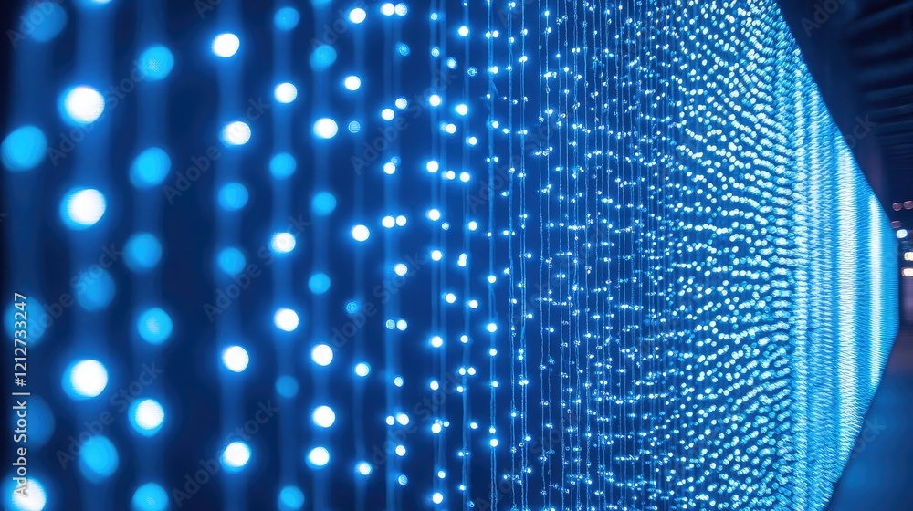 Aufkleber glowing vertical striped background with blue and white lights creating a modern and vibrant atmosph
