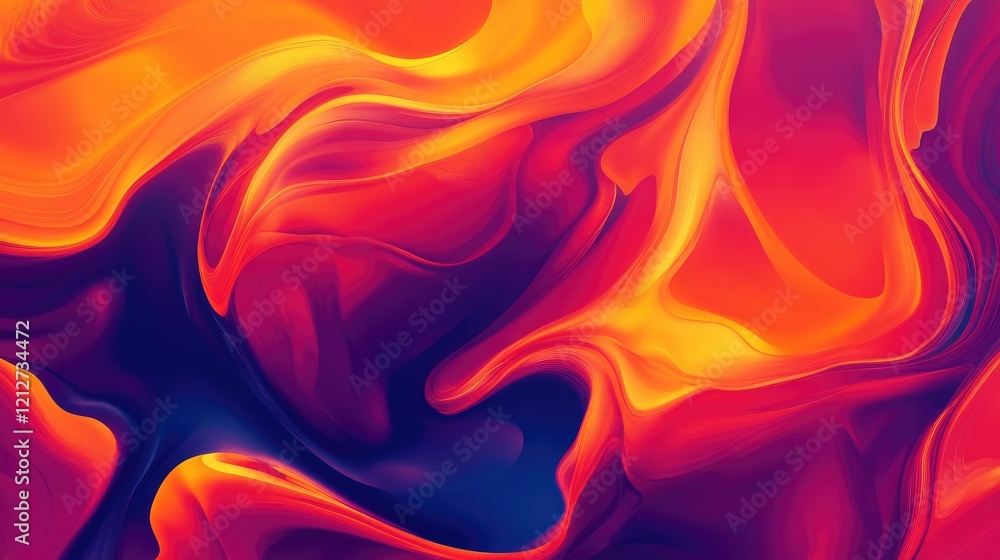 Aufkleber dynamic swirls of warm colors on bold red canvas for abstract art backgrounds