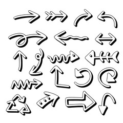 set of hand drawn arrows vector design elements