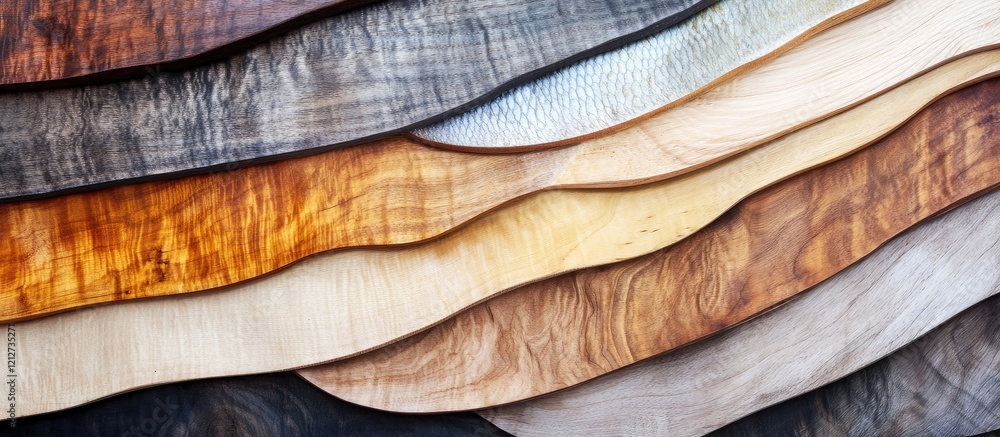 Poster Natural wood textures with unique grain patterns and colors ideal for design inspiration and showcasing craftsmanship in woodworking projects