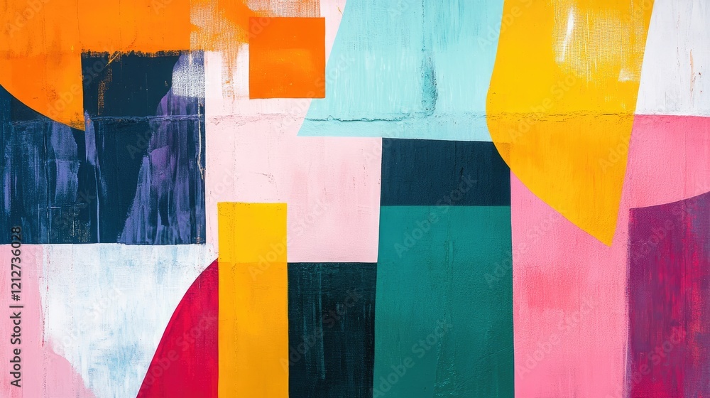 Aufkleber colorful abstract composition with geometric shapes and modern artistic expression