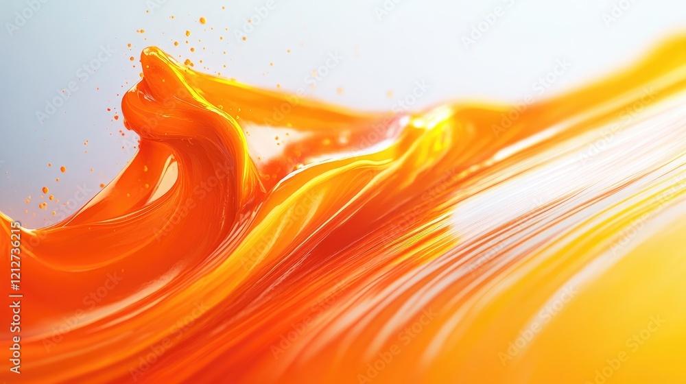 Aufkleber vibrant abstract orange paint strokes creating fluid motion and dynamic texture for creative backgro
