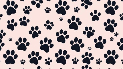 Paw Print Pattern: A Charming and Simple Dark-on-Light Design