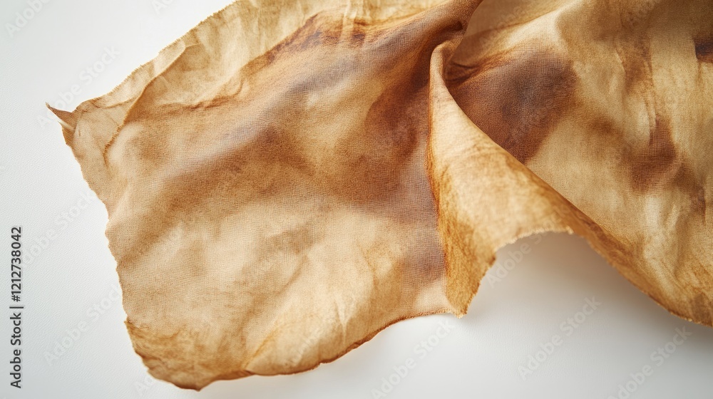 Aufkleber vintage brown fabric swatch with unique texture and pattern isolated on white background for design 