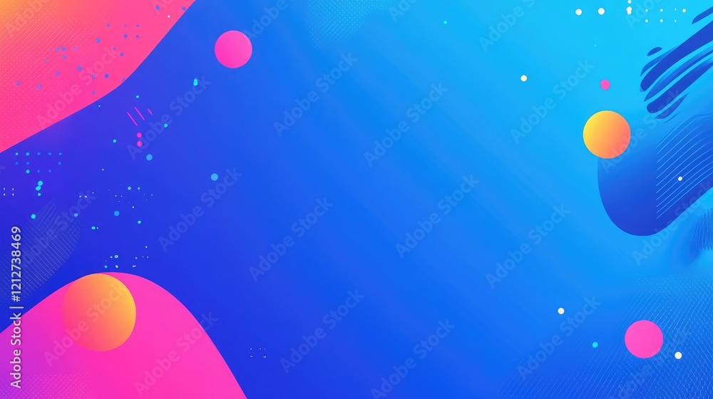 Aufkleber vibrant blue and pink gradient abstract background with colorful circles and dynamic fluid shapes fo