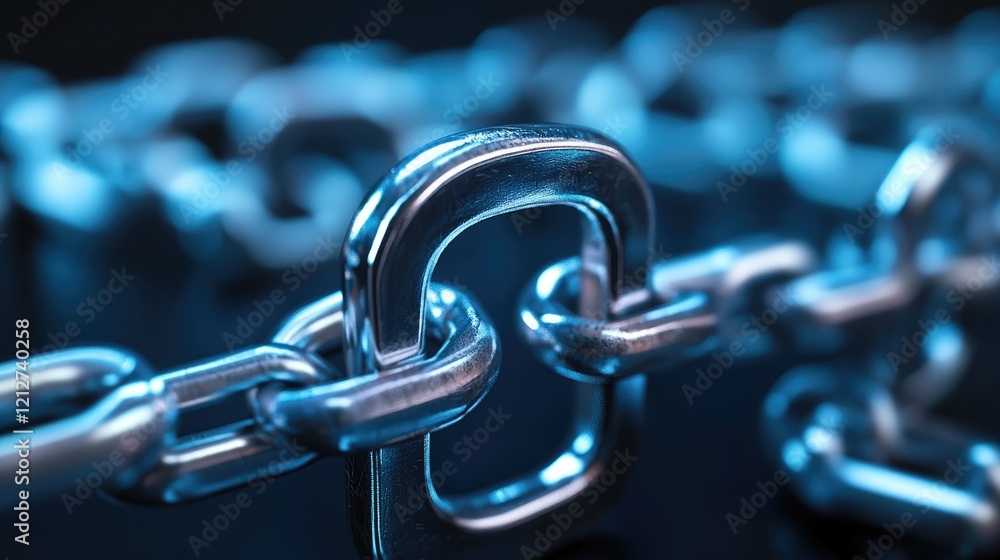 Poster digital chain link symbolizing data protection and cybersecurity in modern technology environment