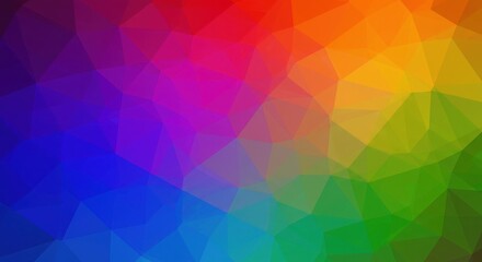 Obraz premium Rainbow Low Poly Background: Vibrant and dynamic low polygon abstract background in a spectrum of rainbow colors, perfect for design projects needing a colorful and modern feel. 