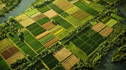 Fototapeta premium A digital map displaying the plantation crop rotation schedule