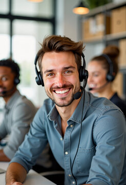 Operatrice e operatore call-center